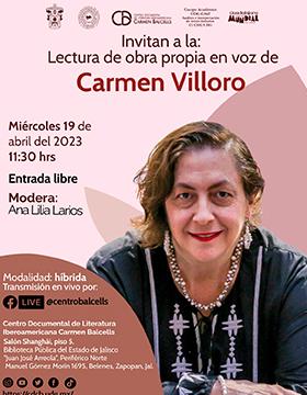 Grafico de la Lectura de obra propia en voz de Carmen Villoro