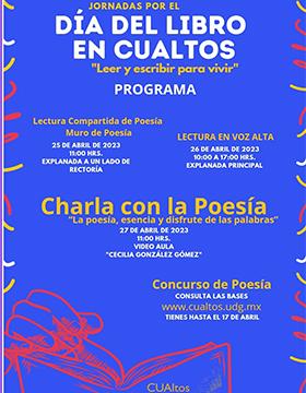Grafico de las Jornadas por el Día del Libro en CUAltos "Leer y escribir para vivir"