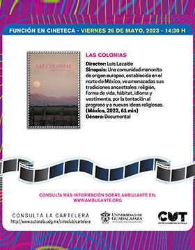 Grafico del Cineclub ¡Conoce y disfruta del séptimo arte! Ciclo: Ambulante
