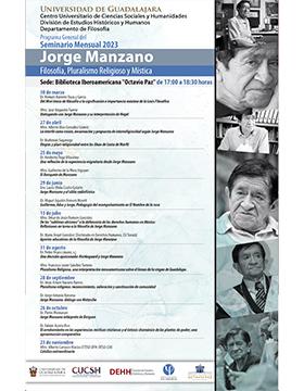 Grafico del  Seminario Mensual 2023: “Jorge Manzano. Filosofía, pluralismo religioso y mística"