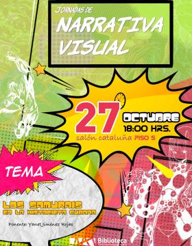 Cartel de las Jornadas de Narrativa Visual. Tema: Los samurais en la historieta cubana