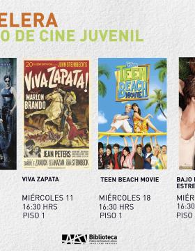 Cartel del Ciclo de cine juvenil. Proyección de la cinta: Viva Zapata