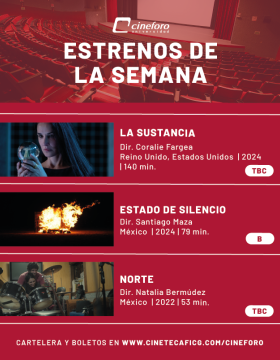 Cartel de los estrenos del Cineforo Universidad