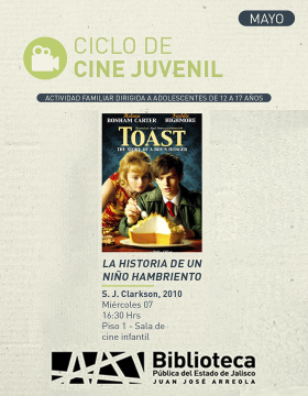 Cartel del Ciclo de cine juvenil. Proyección de la cinta La historia de un niño hambriento