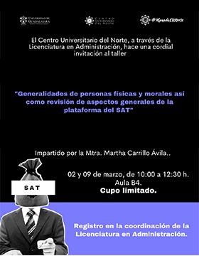 Taller: Generalidades de personas físicas y morales así como revisión de aspectos generales de la plataforma del SAT