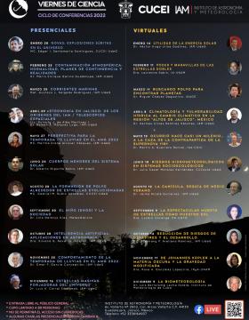 Viernes de ciencia, ciclo de conferencias 2022, Conferencia: Astronomía en Jalisco: De los orígenes del IAM / Telescopios espaciales