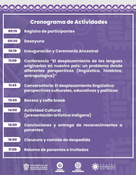 Cartel de la Jornada: "Desplazamiento lingüístico: retos y perspectivas en la actualidad"