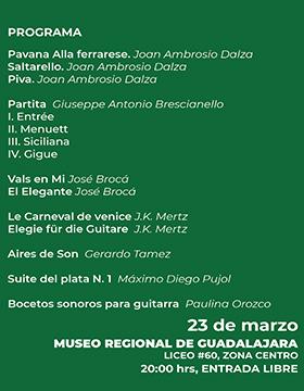 Temporada de Primavera 2022 del Departamento de Música del CUAAD
