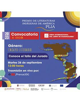 Cartel de la R.P. En la que se anunciará el fallo del PLIA 2023