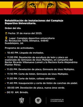 Rehabilitación de instalaciones del Complejo Deportivo Universitario