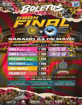 Cartel de Gran final: Leones Negros vs Jaiba Brava