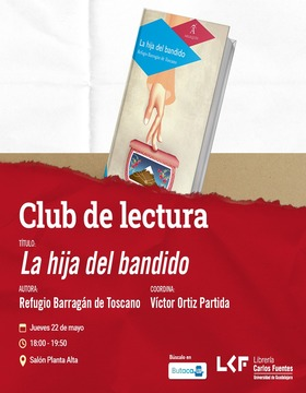 Cartel de Club de Lectura. Título La hija del bandido