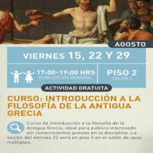Cartel del Curso: Introducción a la filosofía de la antigua Grecia