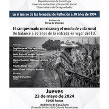 Cartel de la Mesa de diálogo: El campesinado mexicano y el modo de vida rural