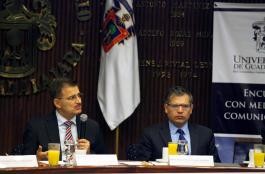 Reunión con los representantes de medios de comunicación. Preside el Rector General de la UdeG, maestro Itzcóatl Tonatiuh Bravo Padilla.