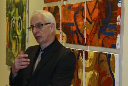 Rueda de prensa para anunciar las exposiciones: David Hockney. Words & Pictures y Slipping Glimpsers. George Blacklock & Gary Oldman, que serán inauguradas el viernes 27 de noviembre.