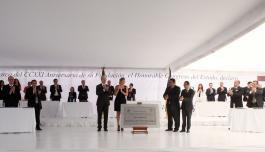 Develan placa conmemorativa en ceremonia en la explanada de la Torre de Especialidades del Hospital "Fray Antonio Alcalde".