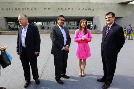 Informe "10 Años de Transparencia en Jalisco" en el marco de la Celebración del 10 Aniversario del ITEI su presidenta Cynthia Patricia Cantero Pacheco festejo en el Cine foro de la Universidad de Guadalajara. Al acto acude el Rector general de la Universidad de Guadalajara Itzcóatl Tonatiuh Bravo Padilla y el Gobernador del estado Jorge Aristóteles Sandoval Díaz