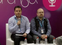 El Rector General de la Universidad de Guadalajara, maestro Itzcóatl Tonatiuh Bravo Padilla y el gobernador del Estado Jorge Aristóteles Sandoval hablan en rueda de prensa previo a la inauguración de l Campus Party 2015