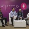 El Rector General de la Universidad de Guadalajara, maestro Itzcóatl Tonatiuh Bravo Padilla y el gobernador del Estado Jorge Aristóteles Sandoval hablan en rueda de prensa previo a la inauguración de l Campus Party 2015